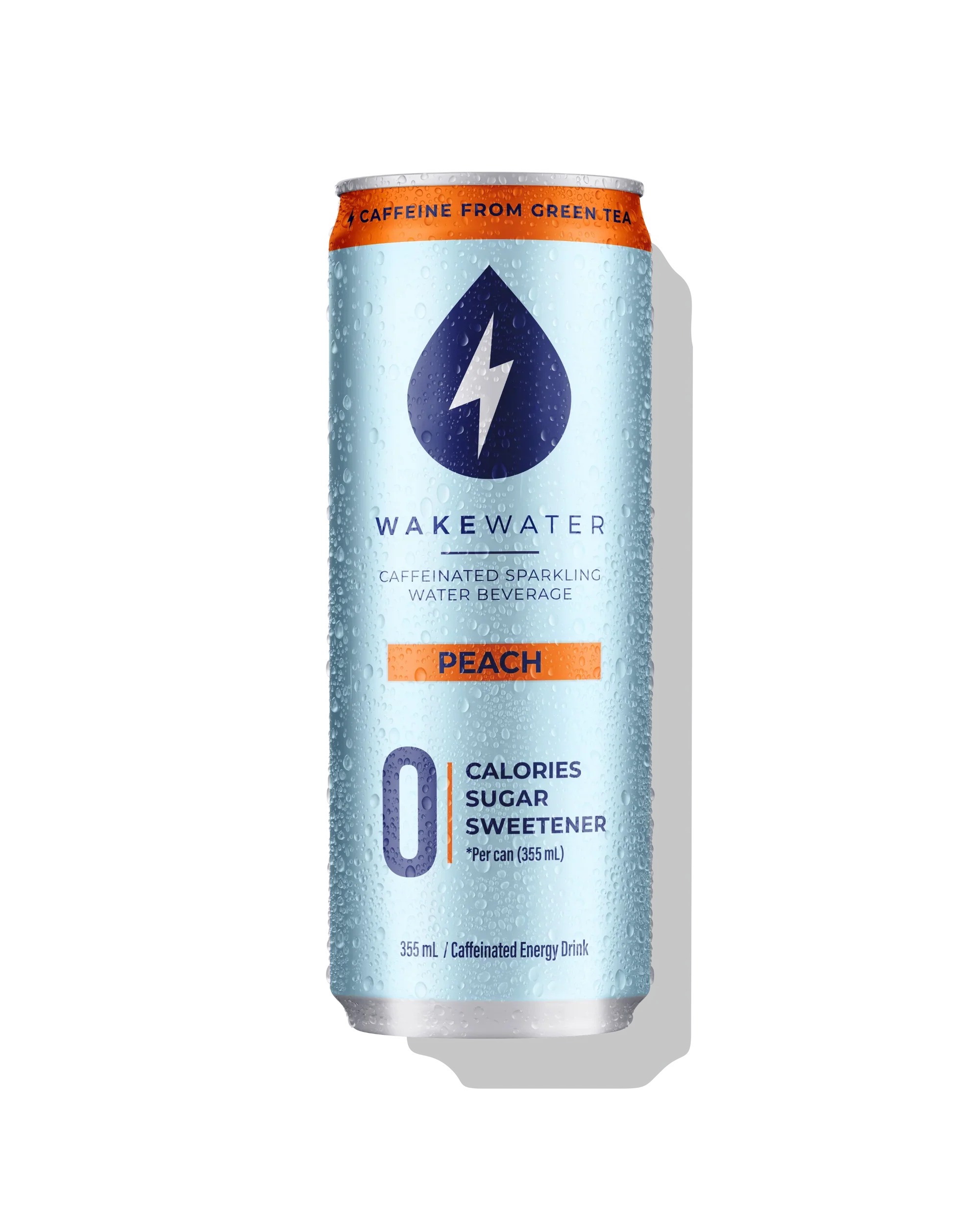 Wakewater -  Caffeinated Sparkling Water - Peach, 355 mL