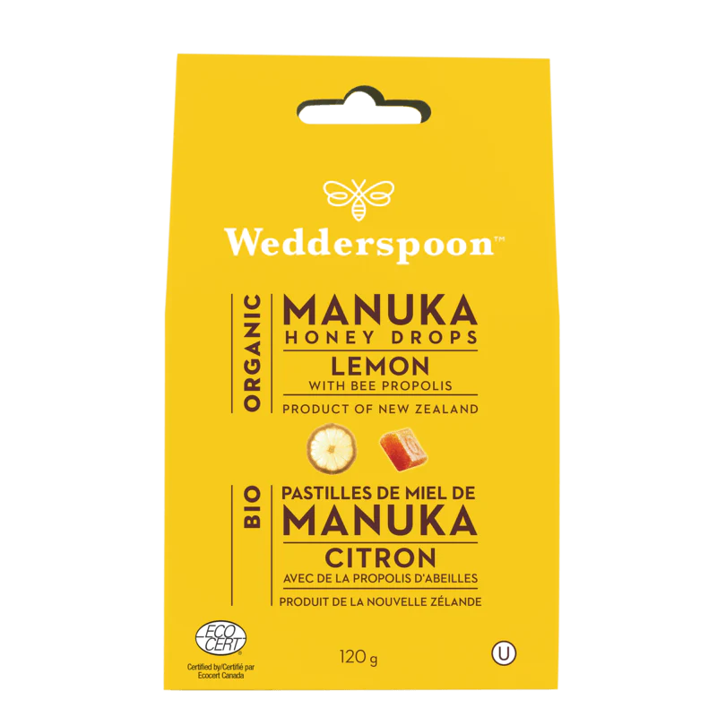 Wedderspoon - Organic Manuka Lemon Honey Drops - 130 g