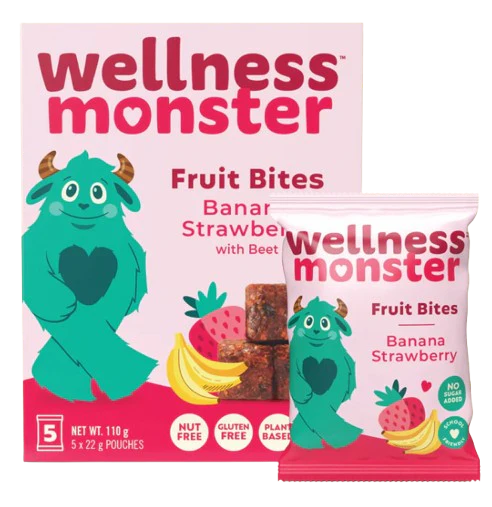 Wellness Monster - Fruit Bites - Banana Strawberry, 110 g