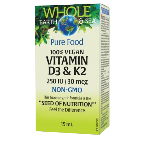 Whole Earth & Sea - Vitamin D3 & K2 100% Vegan, 15 mL
