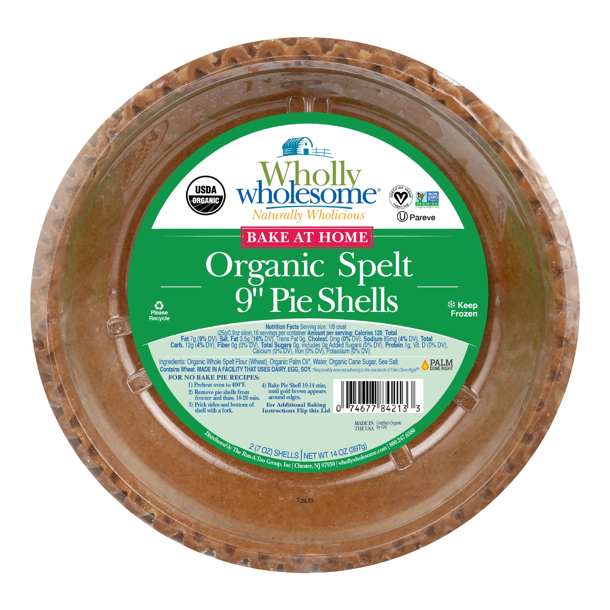 Wholly Wholesome - Organic Spelt 9" Pie Shells (2-pack), 396g