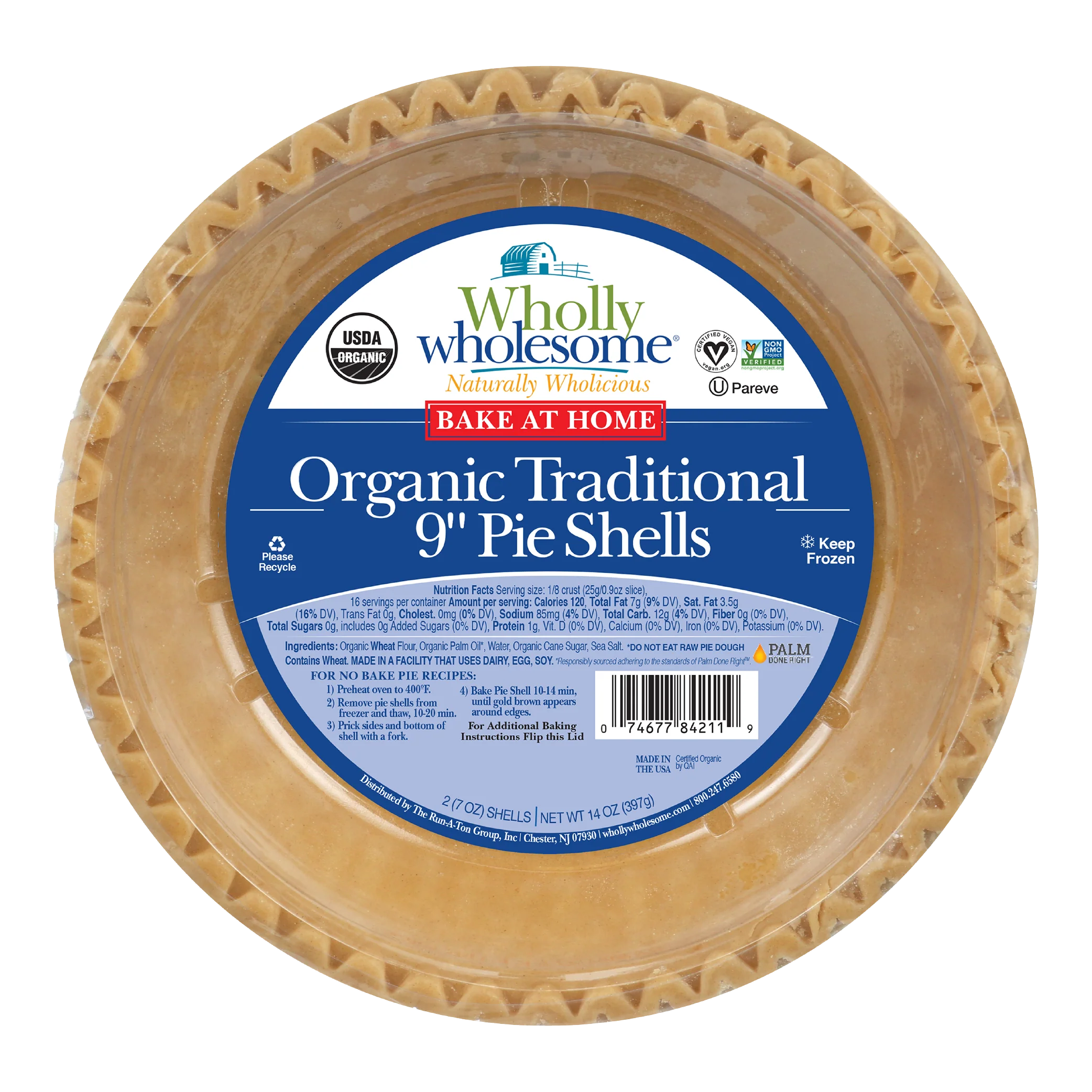 Wholly Wholesome - Traditional Organic 9" Pie Shells - 2x397 g