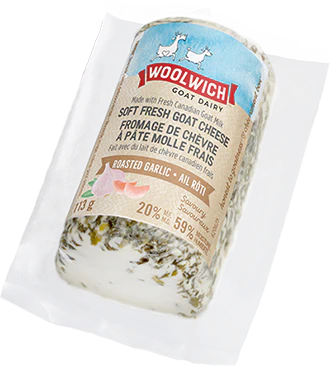 Woolwich Goat Dairy - Chevrai Mini Goat Cheese Log with Roasted Garlic, 113 g