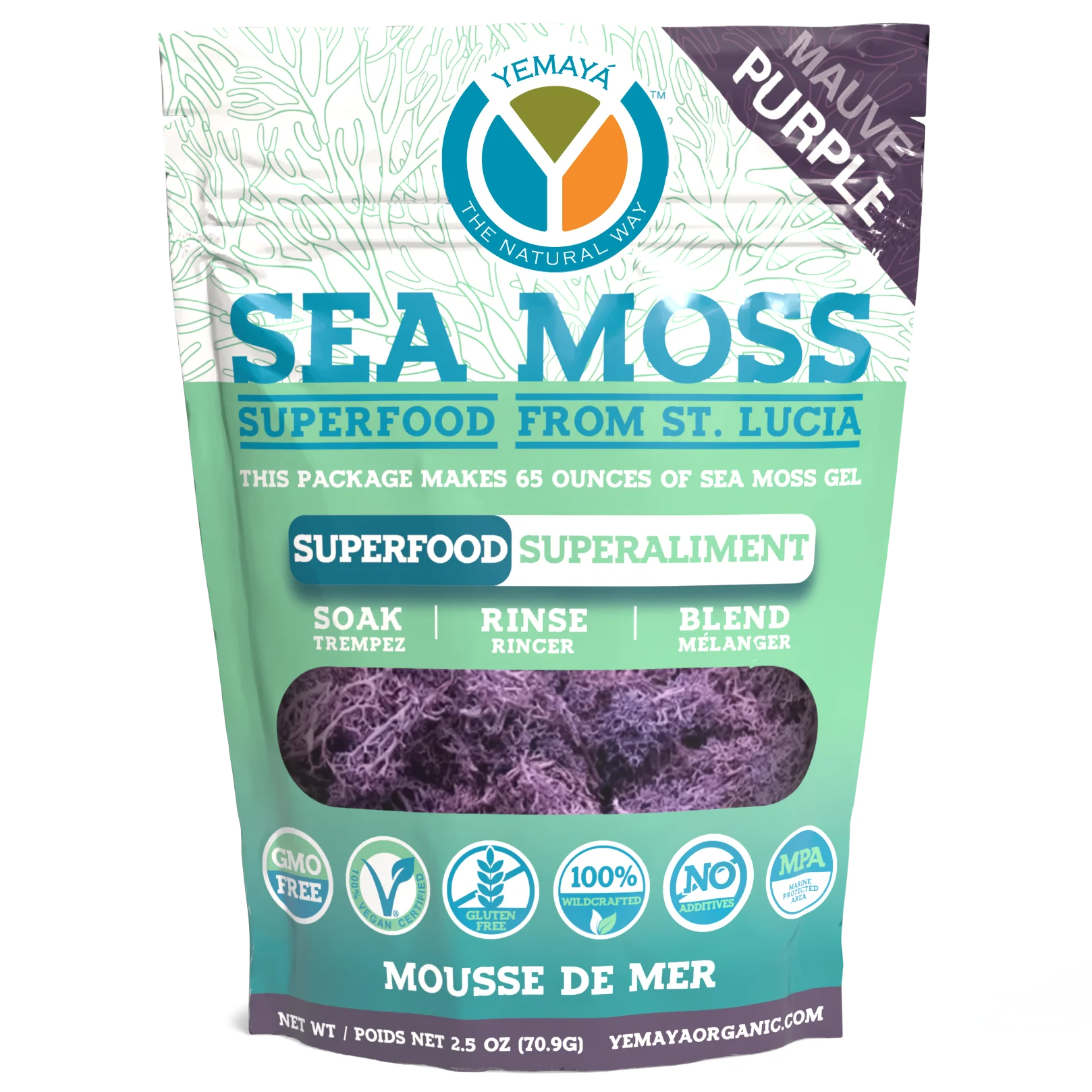 Yemaya - Raw Sea Moss - Purple, 71 g