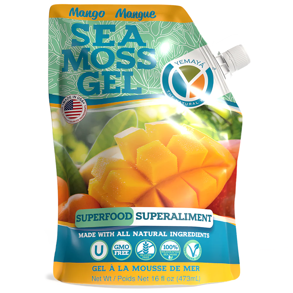 Yemaya - Sea Moss Gel Pouch - Mango, 473 mL
