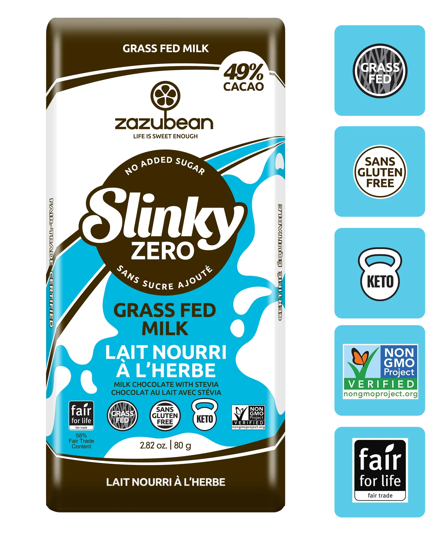 Zazubean Organic Chocolate - Organic Chocolate 49% Cacao