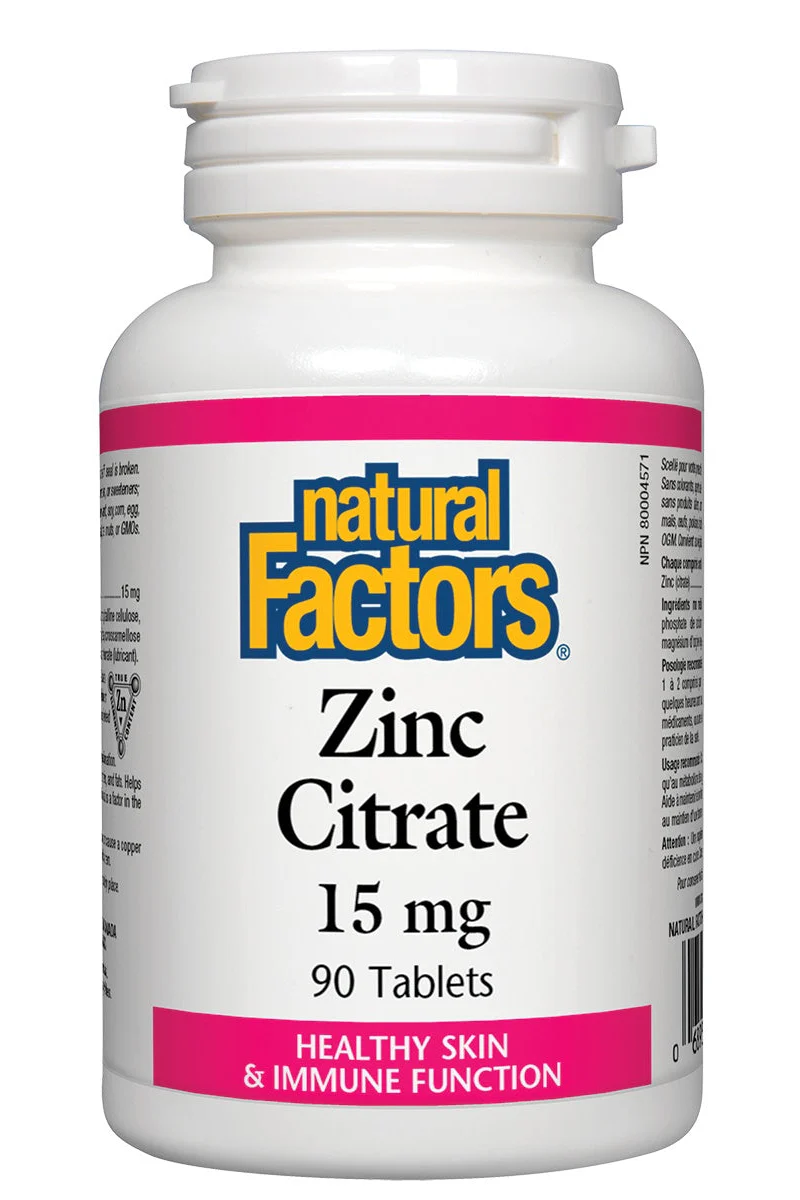 Natural Factors - Zinc Citrate 15mg 90 Tabs